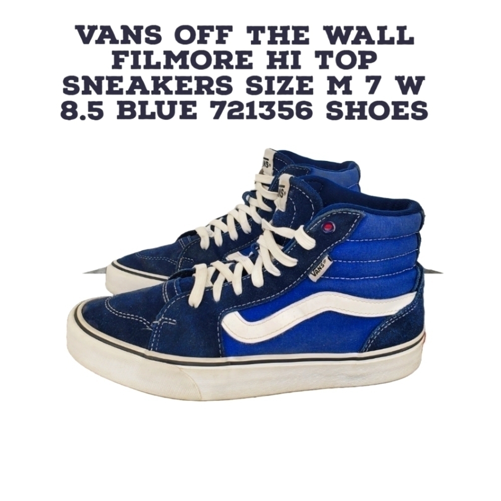 Vans Off The Wall Filmore Hi Top Sneakers Size M 7 W 8.5 Blue 721356 Shoes